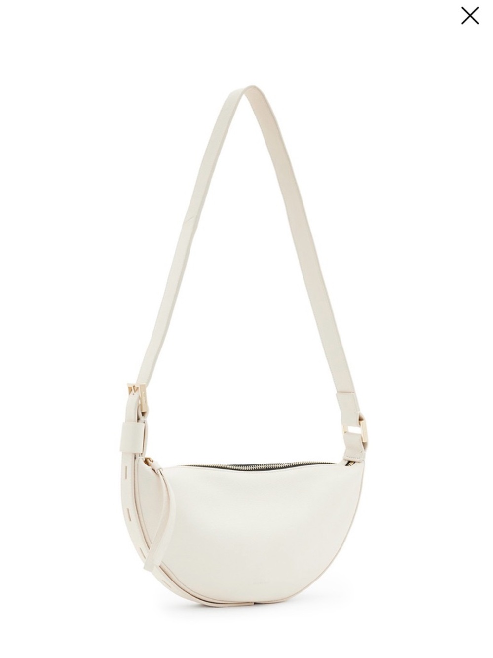 AllSaints, Women's Leather Cream Half-Moon Crossbody Bag, NWOT